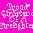 Pixelated white text on bright pink background reads "Broad Girl Type of A Firefighter" with partial lettering and pixelation artifacts.