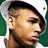 Pixelated image of a person wearing a white cap and white shirt against a green background, with text overlays reading "Chris Brown..." and "I LOVE YOU!" on black