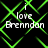 Green neon pattern with white text 'i love Brendan' repeated across four quadrants on a black background