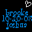 Pixelated blue text and a white heart symbol on black background, with repeated identical elements.