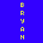 A split-screen image with four colored quadrants displaying vertical text in yellow pixelated font.