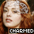 A 48x48 pixel animated contact sheet showing three frames of a Charmed-themed buddy icon with text overlays and character expressions.