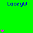 Green background with blue 'LaceyW' text and pink star clusters in a pattern