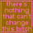 Pixelated text in pink on brown background with four variations showing different final characters and small symbols.