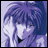 A 48x48 pixel buddy icon split into two sections: left shows a purple-haired anime character with closed eyes and hand near face, right displays "Anime IM" text above "com" on black background.