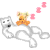 A 50x50 pixel animated buddy icon featuring a gray stick figure lying down with a small doll on its chest, pink heart shapes floating above, and green text reading "Original Icons .com" on the right side.