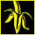 Yellow banana graphic on black background with diagonal yellow stripes, text reading THE DANDY WARHOLS in yellow letters.