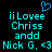 Pixelated cyan text on black background with blue heart symbol above, displaying names and a heart-emoji combination.