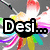 A colorful flower-shaped icon with a black center and multicolored petals, featuring partial text "Desi..." in the top-left corner.