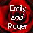Static buddy icon featuring white text on a red pixelated background with visible dithering and color bleeding effects.