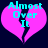 Two identical pixelated pink broken hearts with cyan text "Almost Over It" on a dark blue background, side-by-side.