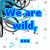 Blue text on a white background with blue and gray abstract patterns, displaying sequential phrases in pixelated font.