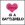 Static pixel art icon featuring a pink heart-shaped figure with stick-like legs standing on a gray platform against white background.