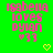 Green background with pink text 'Isabella loves Dylan' and a heart symbol, repeated in three of three icons each