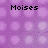 Pixelated purple background with light purple circular patterns, featuring black text reading 'Moises', 'Arias', 'is', 'ss00000000', 'UGLY' in a