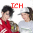 Two people in red and gray clothing with a trophy, text changes from 'ICH' to 'LIEBE' then 'Bill und Tom'.