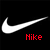 A static pixelated image features a white Nike swoosh logo on black background with red text reading 'Nike' below it.