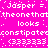 Pixelated text on bright pink background cycles through repeated phrases and symbols in a looping animation.
