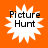 Four identical white starburst shapes on an orange background, each containing black text reading "Picture Hurt" in two lines.