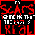 Red pixelated text repeats across a black background in a pattern with gray space on the right