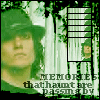 Static image of a person with green hair and a green cap, standing before a waterfall with trees, with text reading "MEMORIES thataunt are passing by" at the bottom.