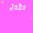 A static image with a bright pink background featuring repeated white text "Jake" and scattered small yellow stars.