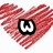 Four red heart-shaped icons with white diagonal stripes, each containing text in a black-outlined font.