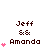 Pixel art icon showing "Jeff & Amanda" text with pink hearts, displaying animation changes in heart count across frames.