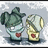 Two pixelated cartoon characters with heart symbols on their chests stand side-by-side against a cloudy background, with blue text surrounding them.