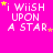 A bright pink background displays repeated text "i Wiish UPON A STAR" with yellow and pink stars scattered around, some text variations, and a gray rectangle in the bottom-right corner.