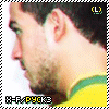 25 showing a person's face transitioning from profile to front view, with repeated 'H-F-PUCKS' text at the bottom