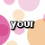 Pixelated icon with pastel pink, orange, and white circles on a white background; text 'your', 'icon', and 'here' in black-outlined letters.