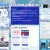 Static pixelated image showing a blue rectangular header above a white section with two small square thumbnails and horizontal lines suggesting text placeholders.
