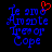 Blue pixelated text on black background with red heart symbol above the word 'Amate', transitioning from a blurred state to sharp clarity.