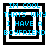Four identical pixelated images of a black-and-white square frame with blue text reading "IM COOL THATS WHY I HAVE A BOYFRIEND" arranged in a