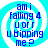 A static image with a cyan and white spiral background displaying blue text reading "am i falling 4 u or r u bipping me?" in four identical quadrants.