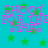 Pixelated text 'SHOOT FOR THE STARS' in pink and purple hues over a cyan background with green star shapes.