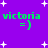 Purple background with white stars and green text reading "victoria = )" in four identical quadrants.