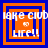Four identical pixelated squares with orange and blue borders display 'lake club' text above 'LIFE!!' text with a small '40' symbol in the center.
