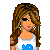 Pixel art image of a female character with long brown hair, sunglasses, and a white top with blue text, alongside text reading "I Got Thoia Thoing" and "Him Singing Thoia Thoia Thoia".