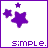 A 3x3 grid of pixelated star icons with varying colors and border outlines, each containing two stars (one small, one large) and the text 'simple.' at the bottom.