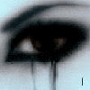 A blurry close-up of a person's eye with dark eyeliner and tears, accompanied by sequential text reading "I AM THE WORST THING THAT EVER HAPPENED TO ME".