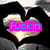 A four- shows a heart-shaped hand gesture with text overlays and sunglasses; the top-right displays a colorful background with a light effect