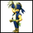 Pixelated anime-style character with blue headband and yellow accents on white background, next to "Anime IM" text logo on black background in contact sheet layout