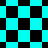 Black and cyan checkered pattern with shifting diamond shapes across the image frame.