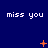 Blue background with repeated 'miss you' text and orange star-like symbols in a pattern