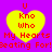 Yellow heart-shaped icons with red text on a purple background, displaying 'U Kno Who My Hearts Beating For!' in pixelated font.