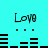 Cyan background with four 'Love' text elements and black bar patterns changing across two