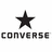 Black star above 'CONVERSE' text on white background; pink heart outline with 'Volleyball' over gray ball; two cartoon whales in blue and pink embracing under a small pink heart.