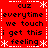 Red background with black text repeating 'cuz everytime we touch i get this feeling' and white snowflake-like symbols in a pattern
